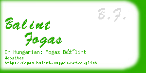 balint fogas business card